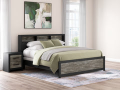 Broachmyn Black/Gray King Bookcase Panel Bed - Ornate Home