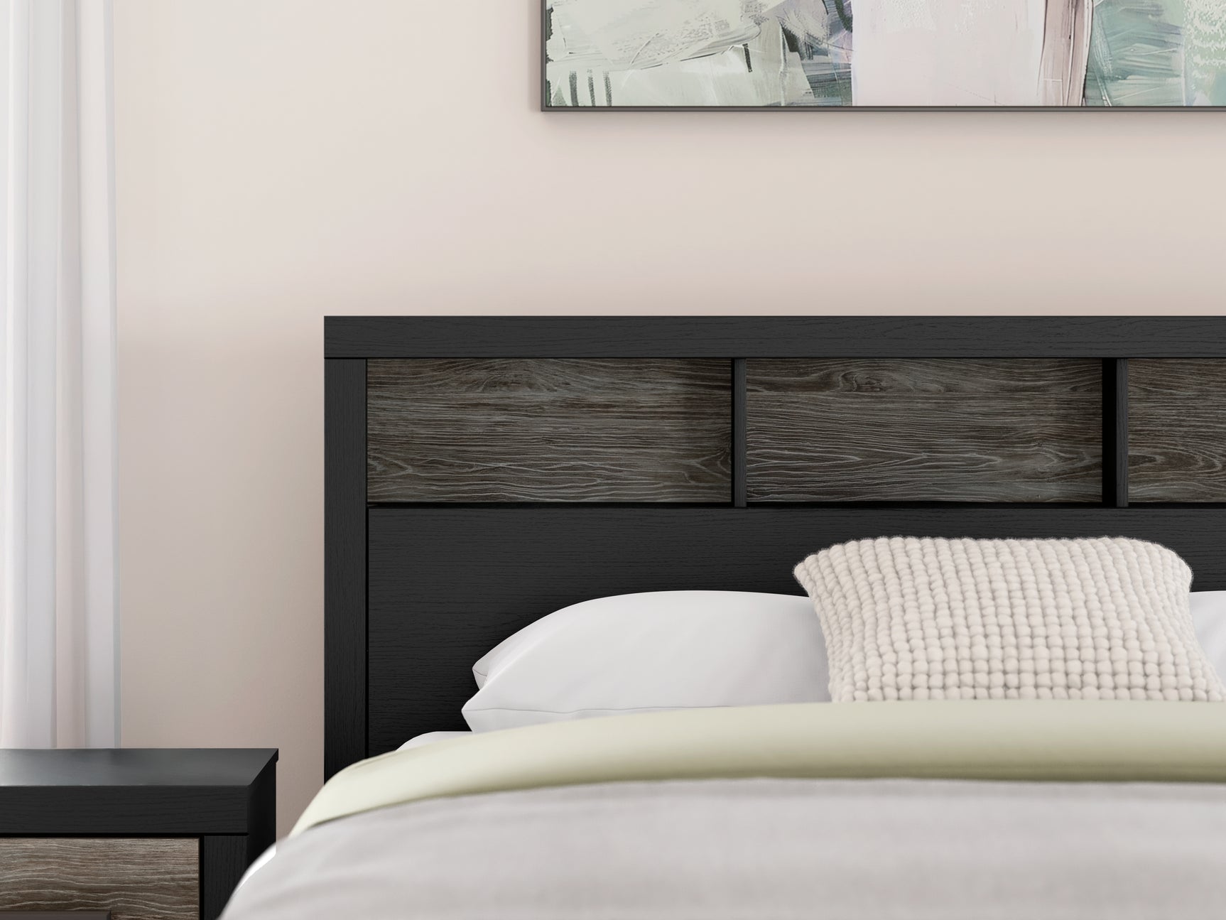 Broachmyn Black/Gray King Bookcase Panel Bed - Ornate Home