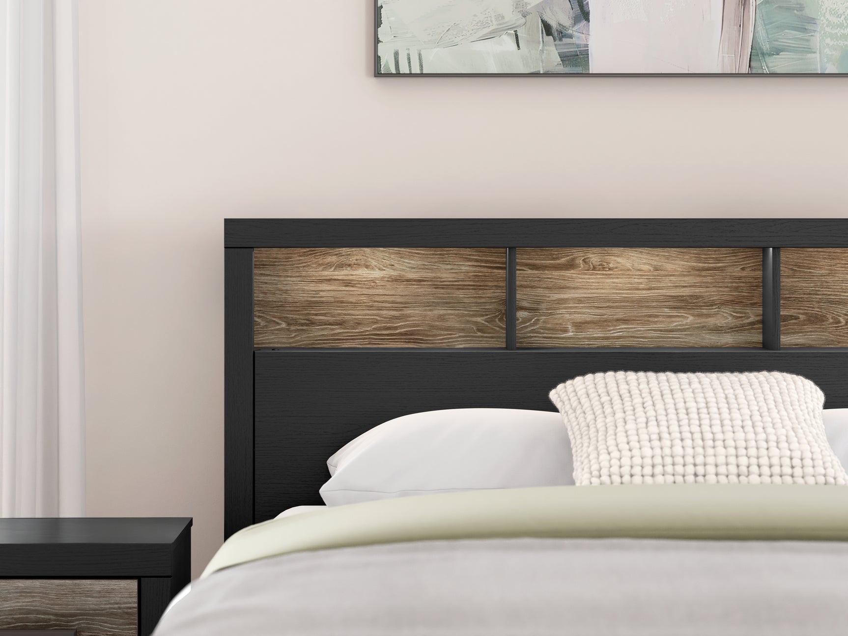 Broachmyn Black/Gray King Bookcase Panel Bed - Ornate Home