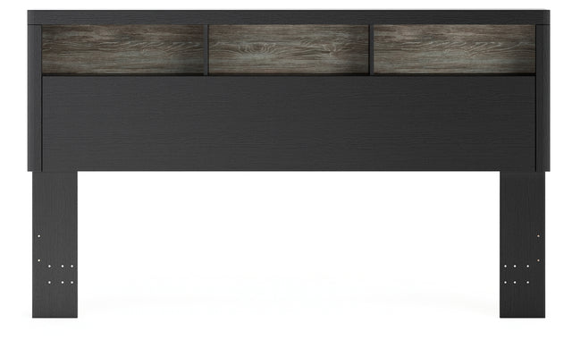 Broachmyn Black/Gray Lighted King Bookcase Headboard (Online Special Price) - Ornate Home