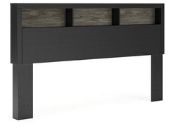 Broachmyn Black/Gray Lighted King Bookcase Headboard - Ornate Home