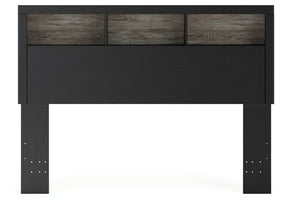 Broachmyn Black/Gray Lighted Queen Bookcase Headboard (Online Special Price) - Ornate Home