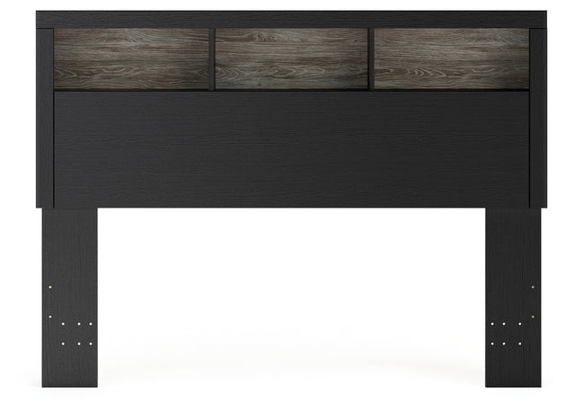 Broachmyn Black/Gray Lighted Queen Bookcase Headboard (Online Special Price) - Ornate Home
