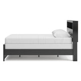 Broachmyn Black/Gray Queen Bookcase Bed, Chest and Nightstand - Ornate Home