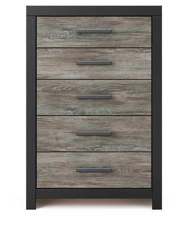Broachmyn Black/Gray Queen Bookcase Bed, Chest and Nightstand - Ornate Home