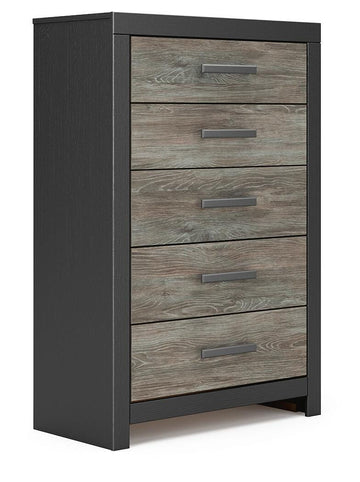 Broachmyn Black/Gray Queen Bookcase Bed, Chest and Nightstand - Ornate Home
