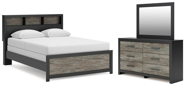 Broachmyn Black/Gray Queen Bookcase Bed, Dresser and Mirror (Online Special Price) - Ornate Home
