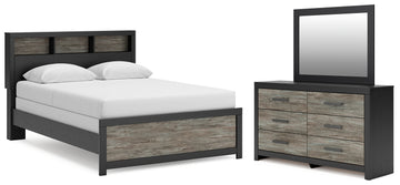 Broachmyn Black/Gray Queen Bookcase Bed, Dresser and Mirror - Ornate Home