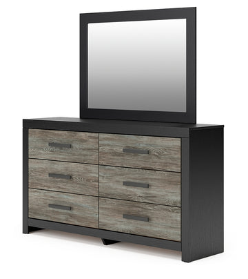Broachmyn Black/Gray Queen Bookcase Bed, Dresser and Mirror - Ornate Home