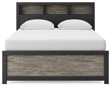 Broachmyn Black/Gray Queen Bookcase Bed, Dresser and Mirror - Ornate Home