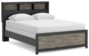 Broachmyn Black/Gray Queen Bookcase Bed, Dresser and Mirror - Ornate Home