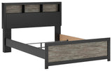 Broachmyn Black/Gray Queen Bookcase Bed, Dresser and Mirror - Ornate Home