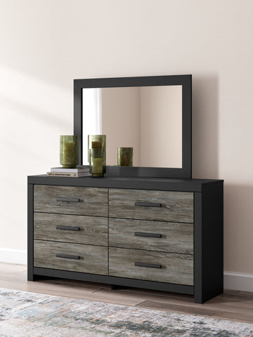 Broachmyn Black/Gray Queen Bookcase Bed, Dresser and Mirror - Ornate Home