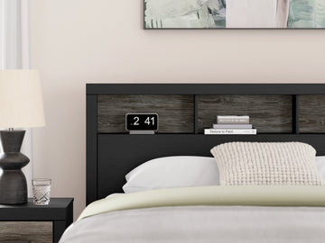 Broachmyn Black/Gray Queen Bookcase Bed, Dresser and Mirror - Ornate Home