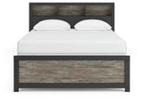 Broachmyn Black/Gray Queen Bookcase Panel Bed, Dresser, Mirror and Nightstand - Ornate Home