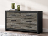 Broachmyn Black/Gray Queen Bookcase Panel Bed, Dresser and Nightstand (Online Special Price) - Ornate Home
