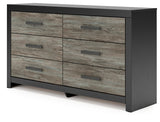 Broachmyn Black/Gray Queen Bookcase Panel Bed, Dresser and Nightstand - Ornate Home