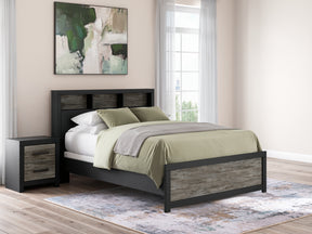 Broachmyn Black/Gray Queen Bookcase Panel Bed - Ornate Home
