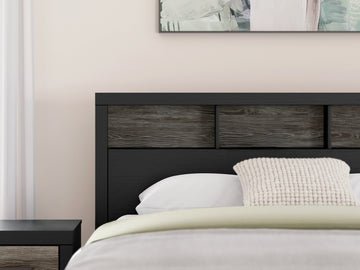 Broachmyn Black/Gray Queen Bookcase Panel Bed - Ornate Home