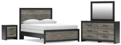 Broachmyn Black/Gray Queen Panel Bed, Dresser, Mirror and Nightstand - Ornate Home
