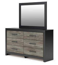 Broachmyn Black/Gray Queen Panel Bed, Dresser, Mirror and Nightstand - Ornate Home