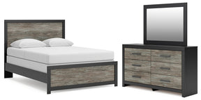 Broachmyn Black/Gray Queen Panel Bed, Dresser and Mirror - Ornate Home