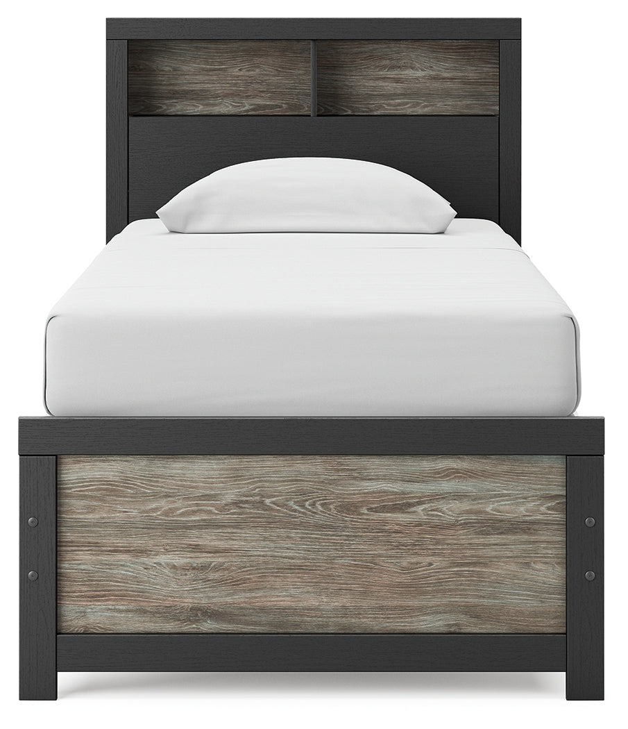 Broachmyn Black/Gray Twin Bookcase Bed, Dresser and Mirror (Online Special Price) - Ornate Home