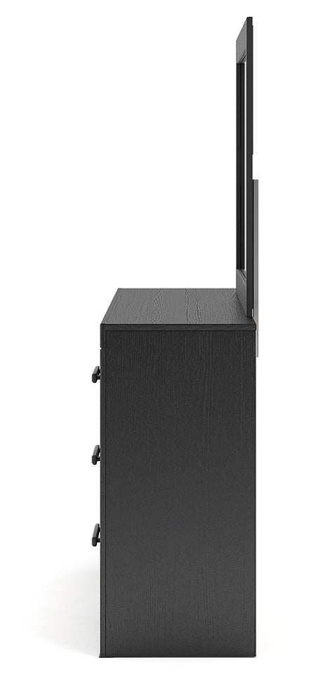 Broachmyn Black/Gray Twin Bookcase Bed, Dresser and Mirror - Ornate Home