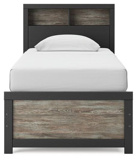 Broachmyn Black/Gray Twin Bookcase Bed, Dresser and Mirror - Ornate Home