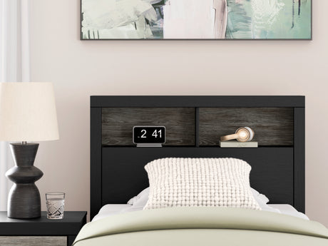 Broachmyn Black/Gray Twin Bookcase Bed, Dresser and Mirror - Ornate Home