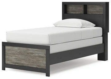 Broachmyn Black/Gray Twin Bookcase Bed - Ornate Home