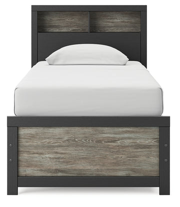 Broachmyn Black/Gray Twin Bookcase Bed - Ornate Home
