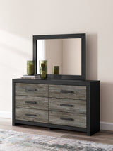 Broachmyn Black/Gray Twin Panel Bed, Dresser and Mirror - Ornate Home