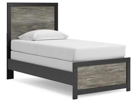 Broachmyn Black/Gray Twin Panel Bed - Ornate Home