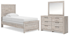 Broachmyn Gray Twin Panel Bed, Dresser and Mirror - Ornate Home