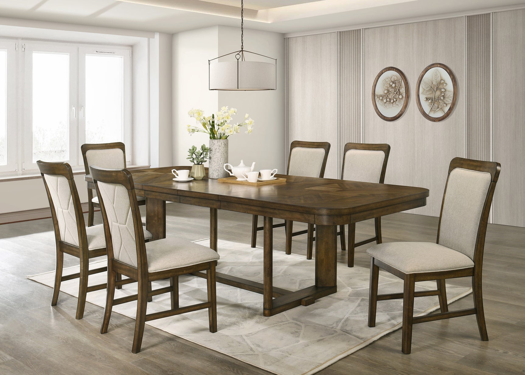 Broadmoor Beige/Brown Dining Set - Ornate Home