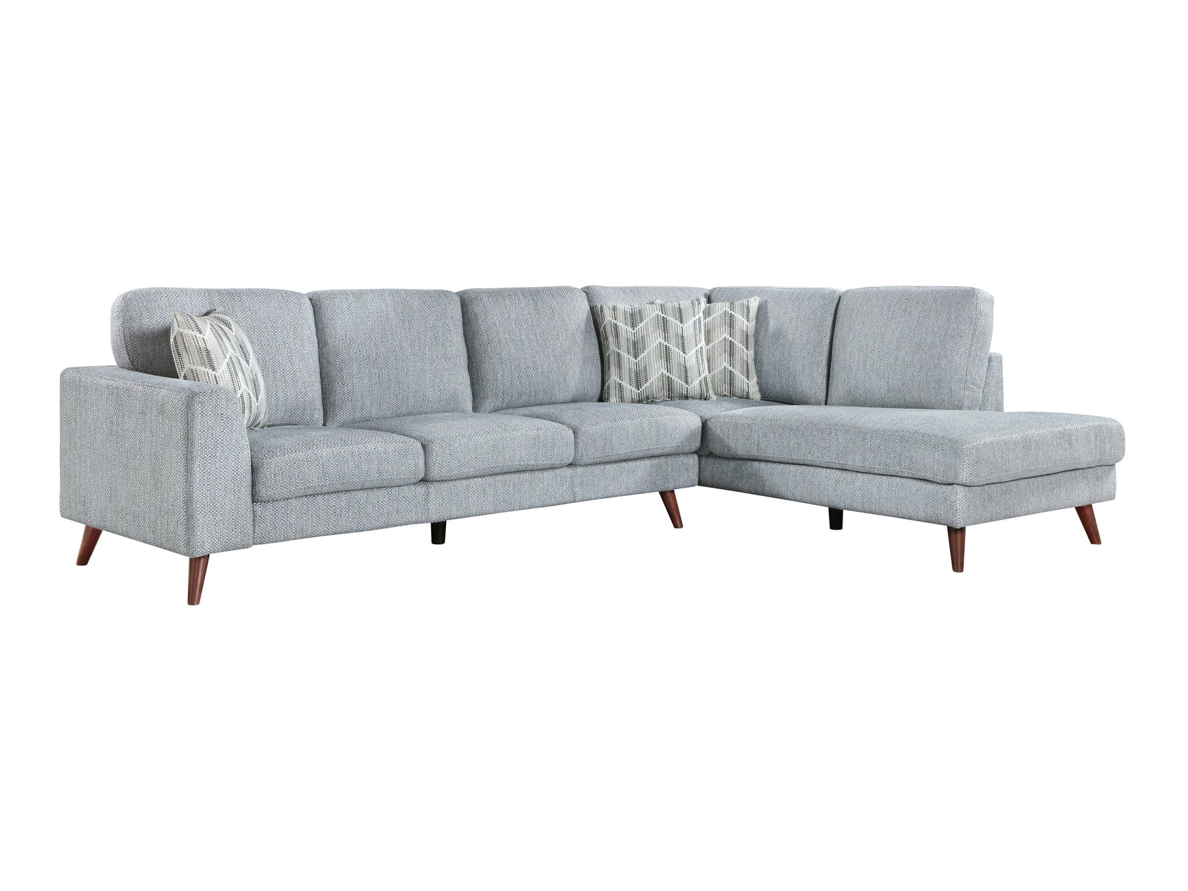 Broadway Gray 2-Piece Sectional with Right Chaise - Ornate Home