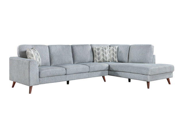 Broadway Gray 2-Piece Sectional with Right Chaise - Ornate Home