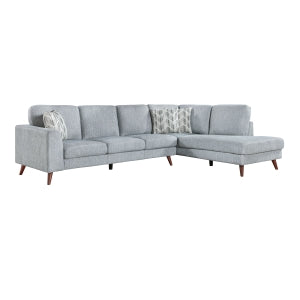 Broadway Gray 2-Piece Sectional with Right Chaise - Ornate Home
