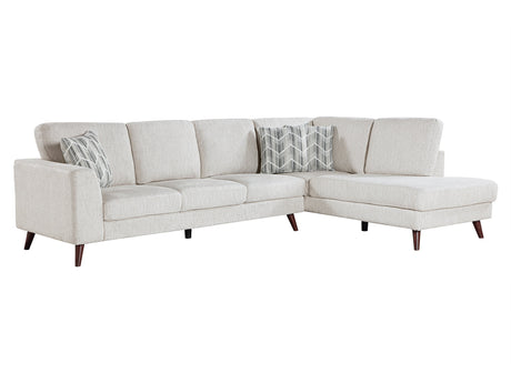 Broadway Silver 2-Piece Sectional with Right Chaise - Ornate Home