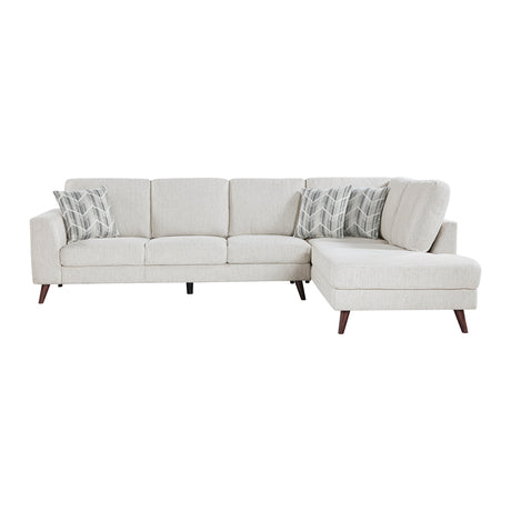 Broadway Silver 2-Piece Sectional with Right Chaise - Ornate Home