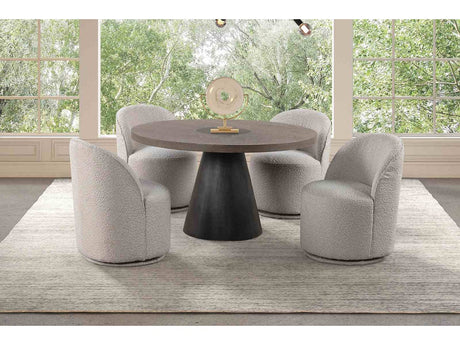 Broager Rustic Oak/Dark Walnut 5 Pc. Round Dining Table Set - Ornate Home