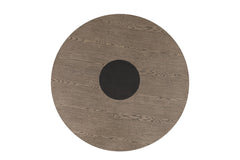 Broager Rustic Oak/Dark Walnut 5 Pc. Round Dining Table Set With White Caster Chairs - Ornate Home