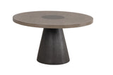 Broager Rustic Oak/Dark Walnut 5 Pc. Round Dining Table Set With White Swivel Chairs - Ornate Home