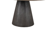 Broager Rustic Oak/Dark Walnut 5 Pc. Round Dining Table Set With White Swivel Chairs - Ornate Home