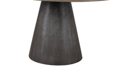 Broager Rustic Oak/Dark Walnut 5 Pc. Round Dining Table Set With White Swivel Chairs - Ornate Home