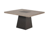 Broager Rustic Oak/Dark Walnut 5 Pc. Square Table Set With White Swivel Chairs - Ornate Home