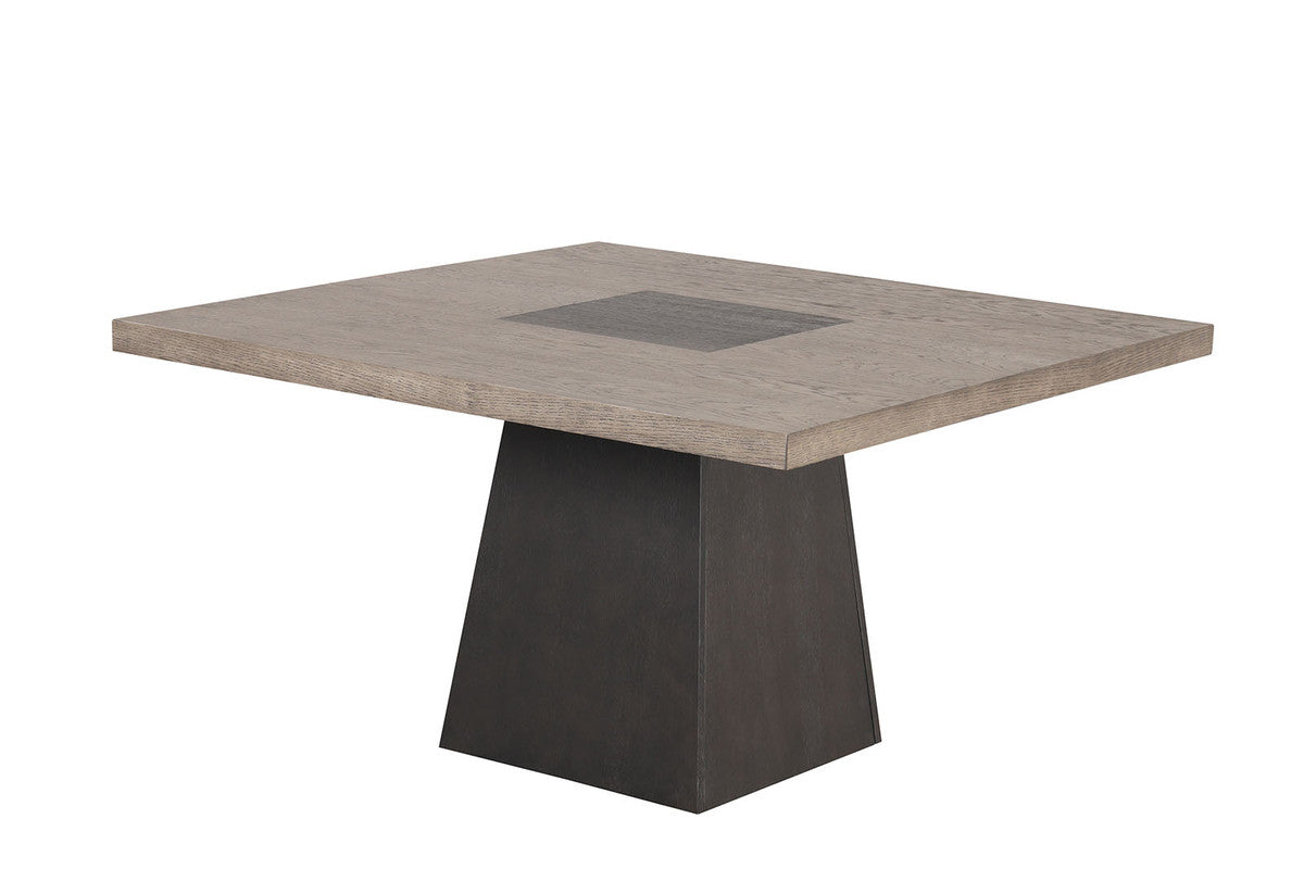 Broager Rustic Oak/Dark Walnut 5 Pc. Square Table Set With White Swivel Chairs - Ornate Home