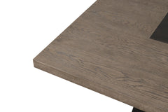 Broager Rustic Oak/Dark Walnut 5 Pc. Square Table Set With White Swivel Chairs - Ornate Home