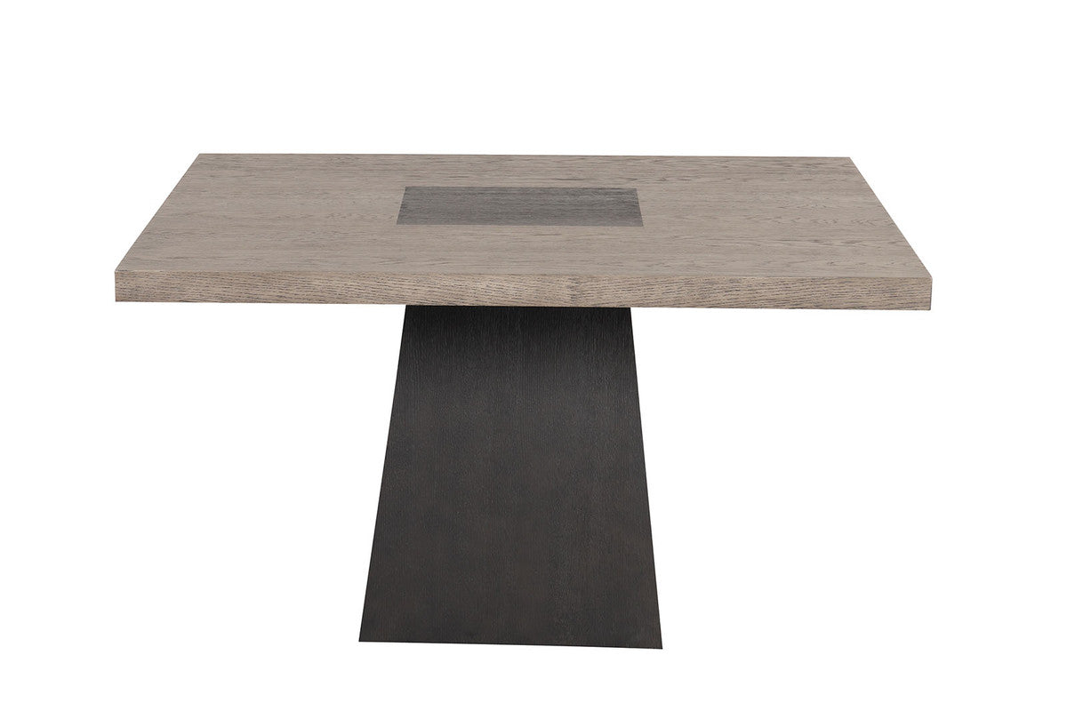 Broager Rustic Oak/Dark Walnut 5 Pc. Square Table Set With White Swivel Chairs - Ornate Home